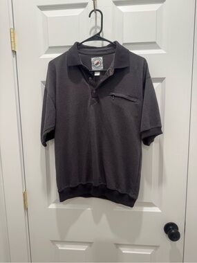 Men's Vintage Dark Gray Short Sleeve Polo Shirt